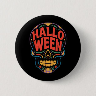 Halloween Costumes Skull Typography Graphic Creepy 6 Cm Round Badge