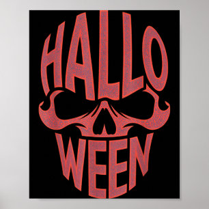 Halloween Costumes Skull Typography Graphic Creepy Poster