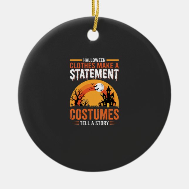 Halloween Costumes Statement Haunted House Design Ceramic Tree Decoration (Front)