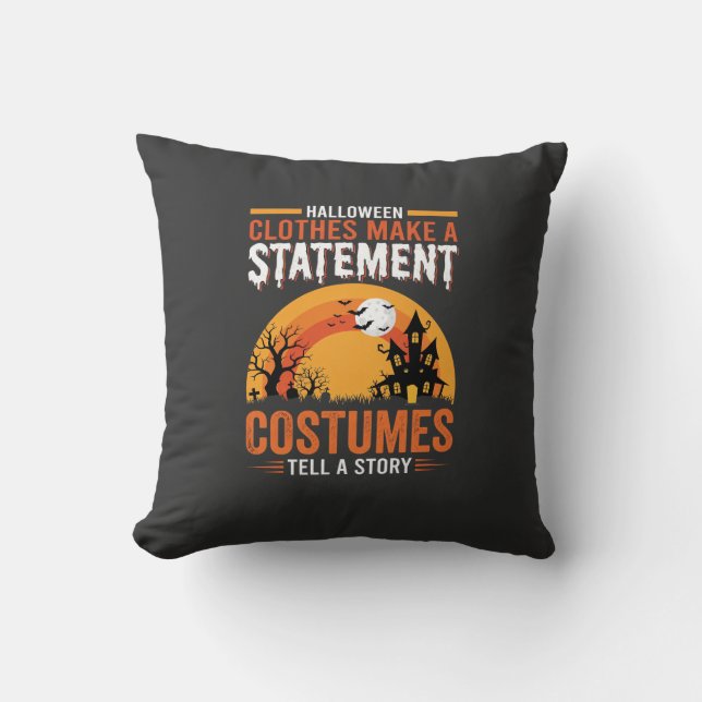Halloween Costumes Statement Haunted House Design Cushion (Front)