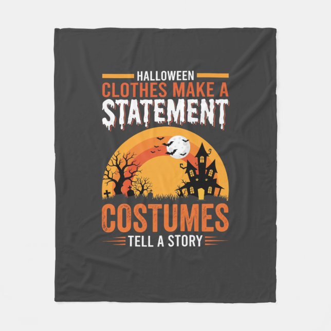 Halloween Costumes Statement Haunted House Design Fleece Blanket (Front)