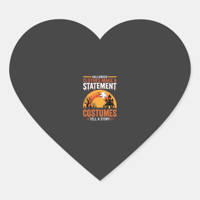Halloween Costumes Statement Haunted House Design Heart Sticker (Front)