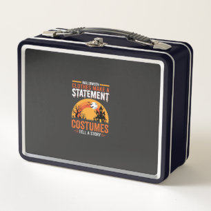 Halloween Costumes Statement Haunted House Design Metal Lunch Box