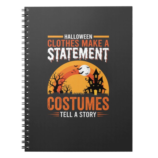 Halloween Costumes Statement Haunted House Design Notebook (Front)