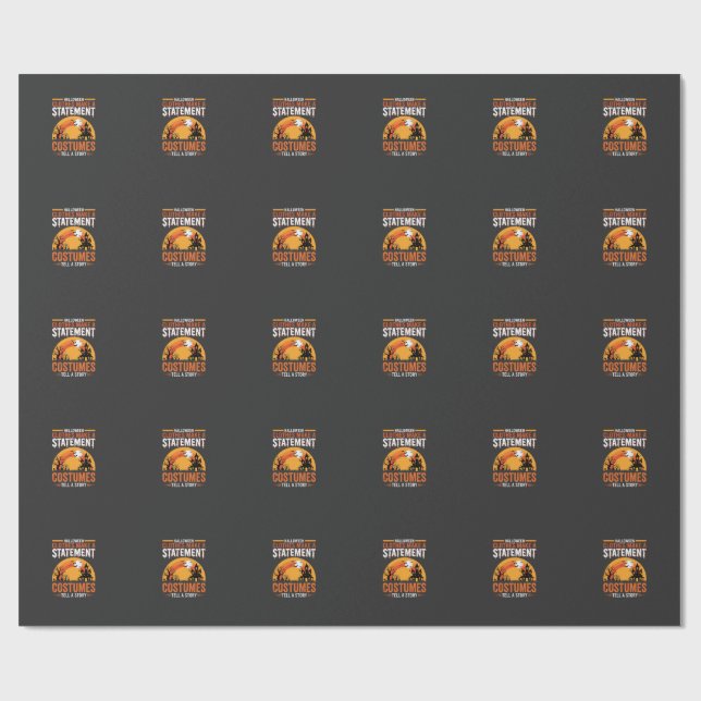 Halloween Costumes Statement Haunted House Design Wrapping Paper (Flat)