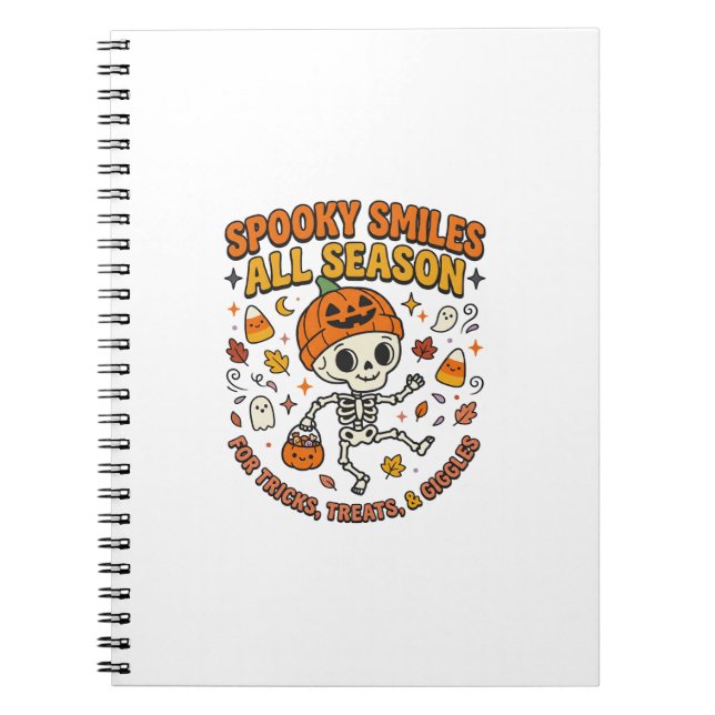 Halloween Cosy Skeleton Celebration Notebook (Front)