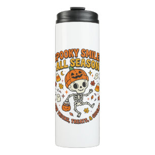 Halloween Cosy Skeleton Celebration Thermal Tumbler