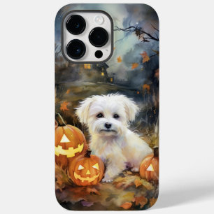 Halloween Coton De Tulear With Pumpkins Scary Case-Mate iPhone 14 Pro Max Case