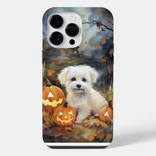 Halloween Coton De Tulear With Pumpkins Scary iPhone 14 Pro Max Case