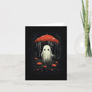 Halloween Cottagecore Ghost Mushroom Spooky Card