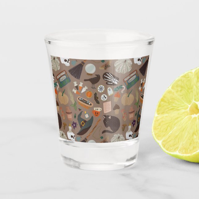 Halloween Cottagecore Shot Glass (Front)