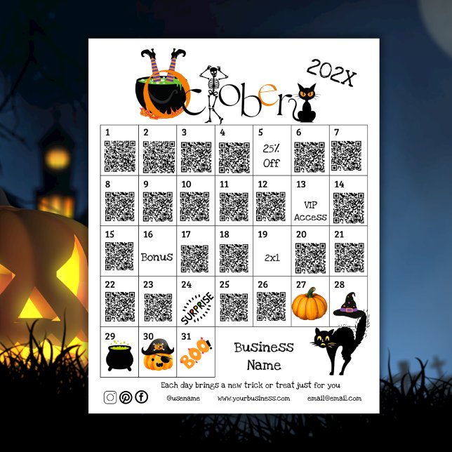 Halloween Countdown Advent Calendar Business Promo Flyer (Halloween Countdown Advent Calendar Business Promo Flyer)