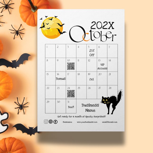 Halloween Countdown Advent Calendar Promotion Gift (Halloween Countdown Advent Calendar Promotion Gift  Qr code link url web page business logo social)