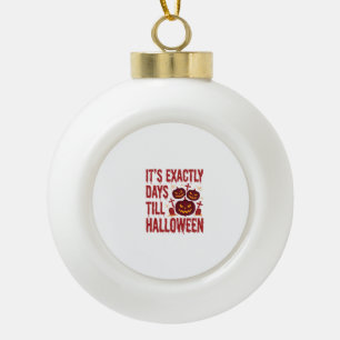 Halloween Countdown Pumpkins Graveyard Horror Typo Ceramic Ball Christmas Ornament
