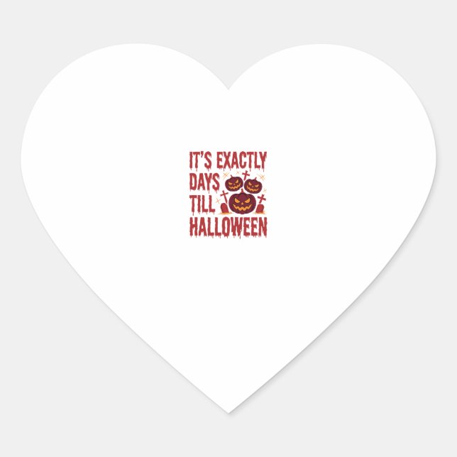 Halloween Countdown Pumpkins Graveyard Horror Typo Heart Sticker (Front)