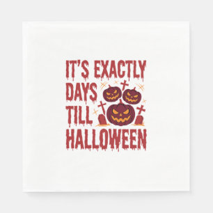Halloween Countdown Pumpkins Graveyard Horror Typo Napkin
