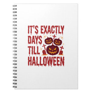 Halloween Countdown Pumpkins Graveyard Horror Typo Notebook