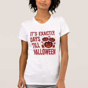 Halloween Countdown Pumpkins Graveyard Horror Typo T-Shirt