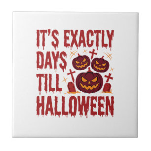 Halloween Countdown Pumpkins Graveyard Horror Typo Tile