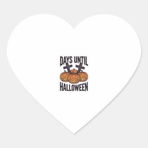 Halloween Countdown Shirt Vintage Pumpkin Design_1 Heart Sticker