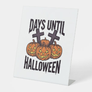 Halloween Countdown Shirt Vintage Pumpkin Design_1 Pedestal Sign