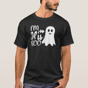 halloween couple costumes for men ghost  i am his  T-Shirt