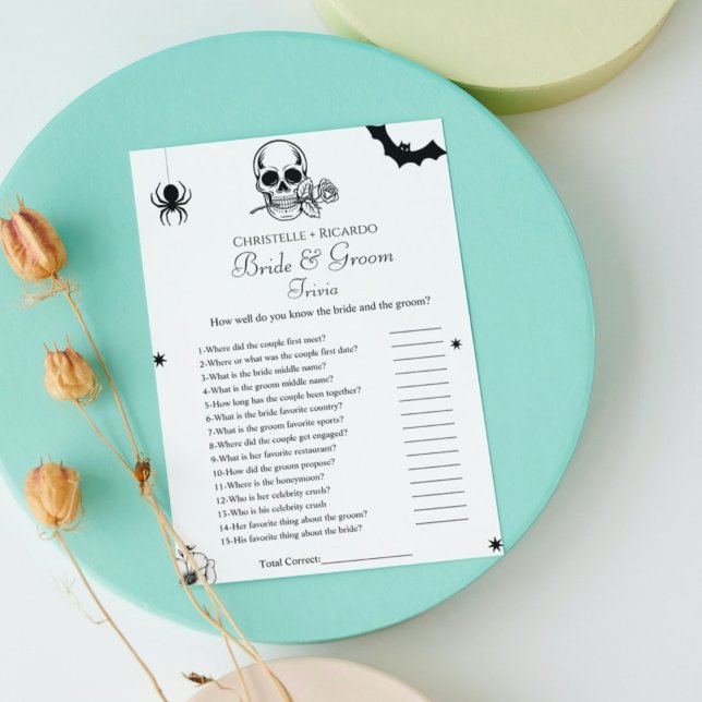 Halloween Couple trivia bridal shower game Card (Creator Uploaded)