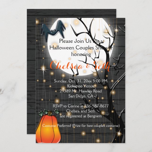 Halloween Couple's Bridal Shower - Invitation (Front/Back)
