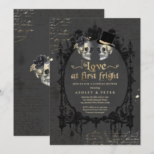 Halloween Couples Shower Engagement Gothic Skull Invitation