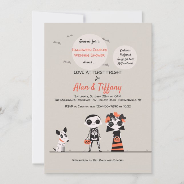 Halloween Couples Shower Invitation (Front)