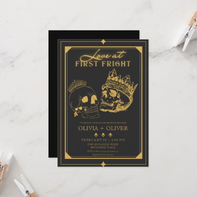 Halloween couples shower invitation (Front/Back In Situ)