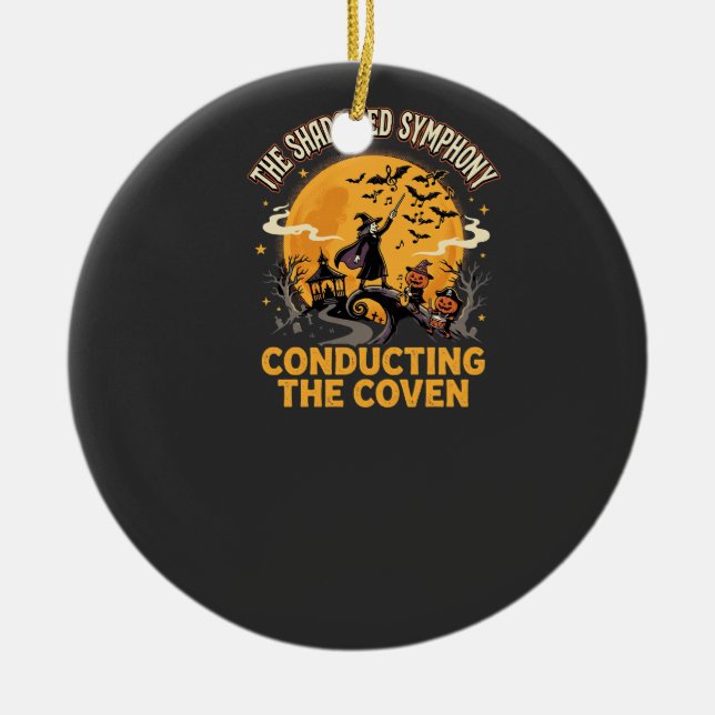 Halloween Coven Conductor Ceramic Tree Decoration (Front)