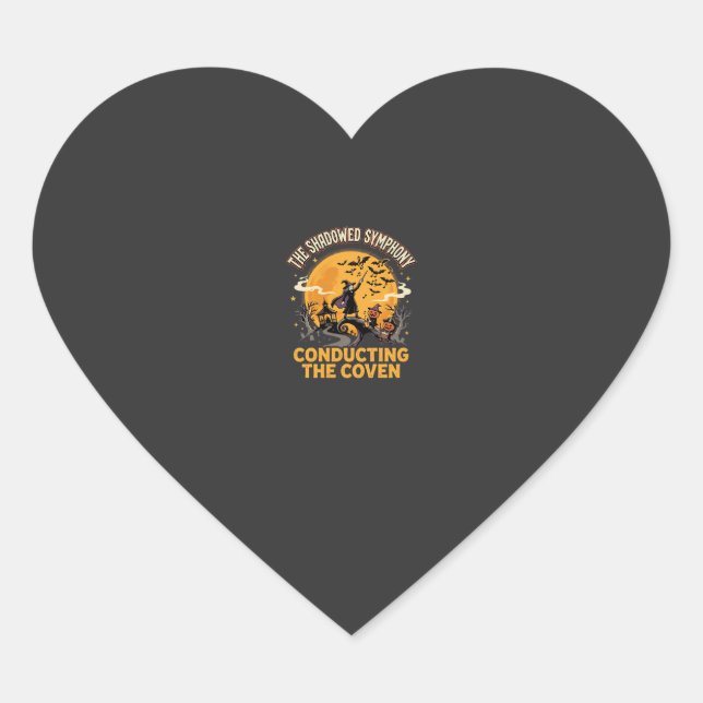Halloween Coven Conductor Heart Sticker (Front)