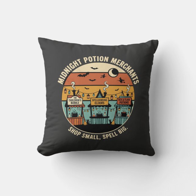 Halloween Coven Night Market Cushion (Front)