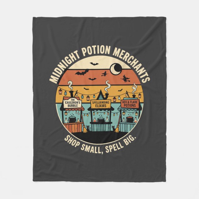 Halloween Coven Night Market Fleece Blanket (Front)