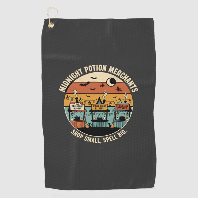 Halloween Coven Night Market Golf Towel (Front)