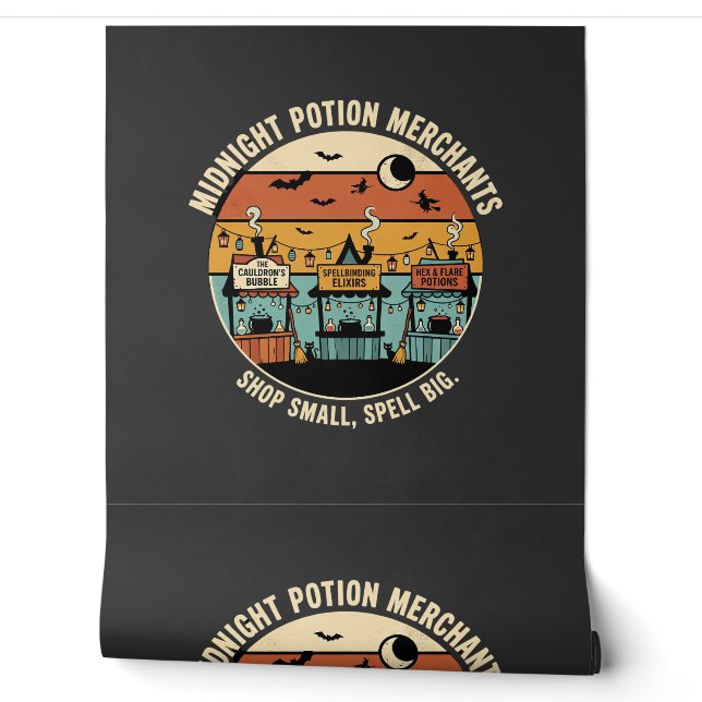 Halloween Coven Night Market Wallpaper (Unrolling)