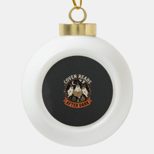 Halloween Coven Readers Night Ceramic Ball Christmas Ornament