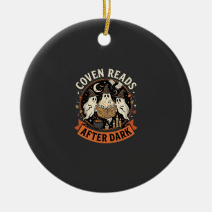 Halloween Coven Readers Night Ceramic Tree Decoration