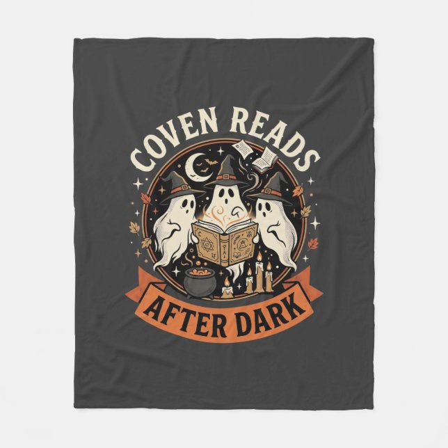 Halloween Coven Readers Night Fleece Blanket (Front)