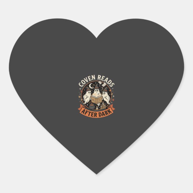 Halloween Coven Readers Night Heart Sticker (Front)