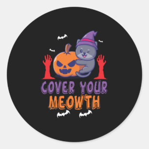 Halloween Cover Your Meowth Birthday Classic Round Sticker
