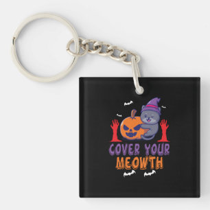 Halloween Cover Your Meowth Birthday Key Ring