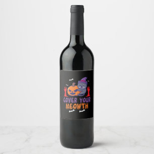 Halloween Cover Your Meowth Birthday Wine Label