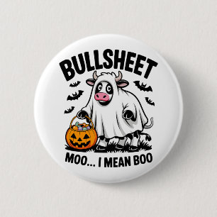 halloween cow 6 cm round badge