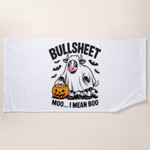 halloween cow beach towel