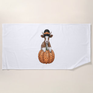 Halloween Cow Beach Towel