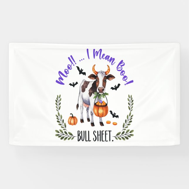 Halloween Cow Bull Sheet Banner (Horizontal)