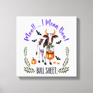 Halloween Cow Bull Sheet Canvas Print
