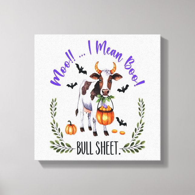 Halloween Cow Bull Sheet Canvas Print (Front)